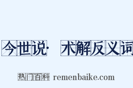 今世说·术解反义词是什么意思的图片